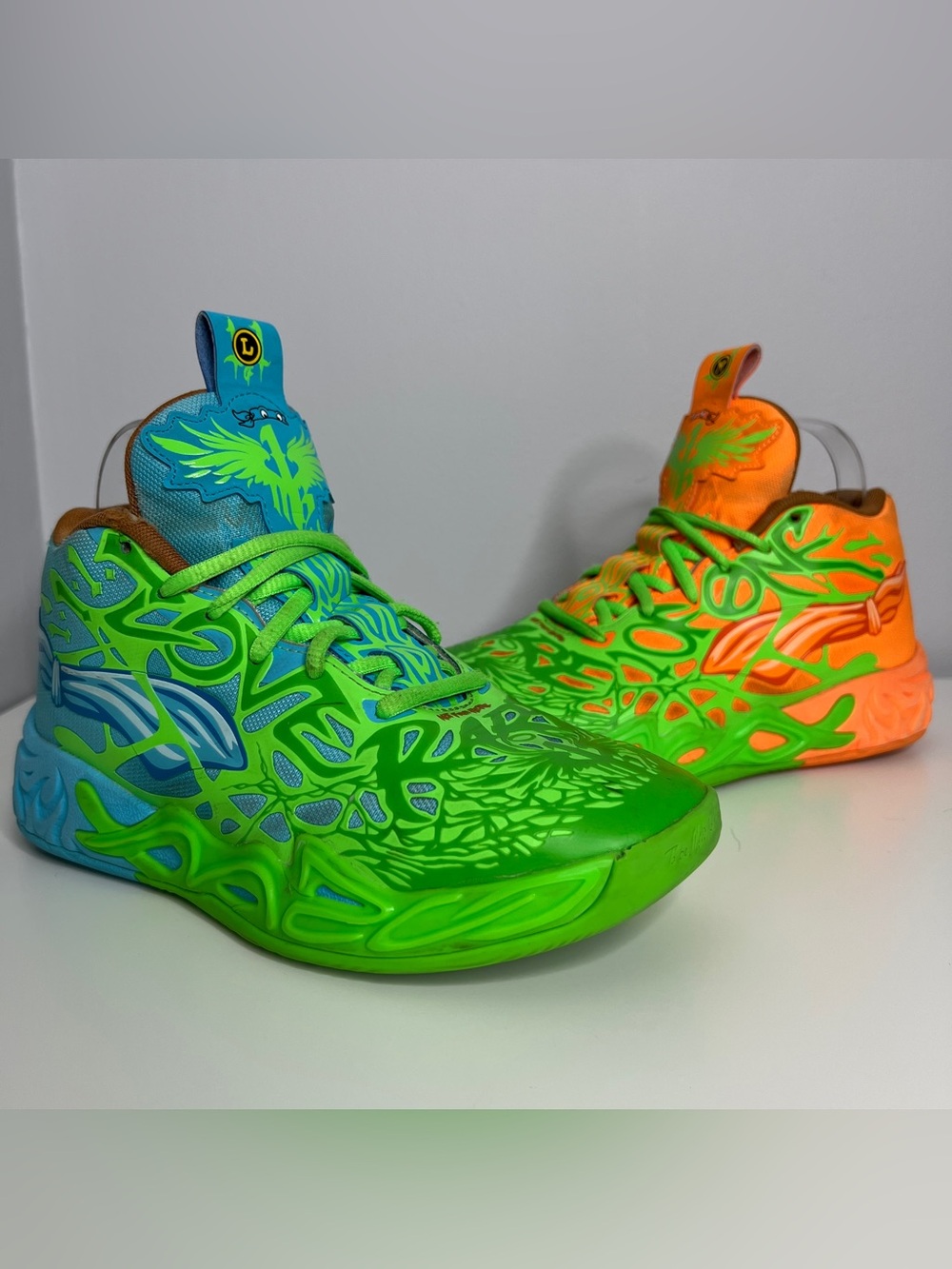 Rare PUMA x LaMelo Ball MB.04 TMNT Leonardo & Michelangelo Sneakers Youth 5 - Picture 2 of 11